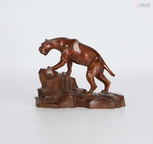 Janet Rosetta Sabre-Tooth Tiger Bronze Sculpture