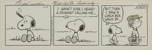 Original Peanuts Comic Strip Snoopy C. Schulz