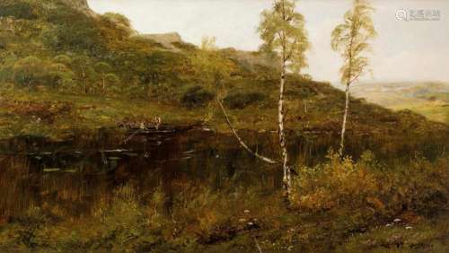 19th C. English School. Landscape with river