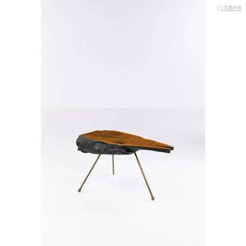 Carl Auböck (1900-1957) Coffee table Walnut and brass Model ...