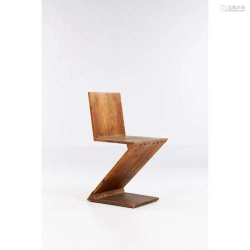 Gerrit Rietveld (1888-1964) Zig-Zag - First edition Chair As...