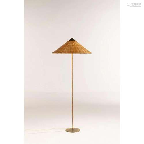 Paavo Tynell (1890-1973) Model 9609 Floor lamp Brass, rattan...