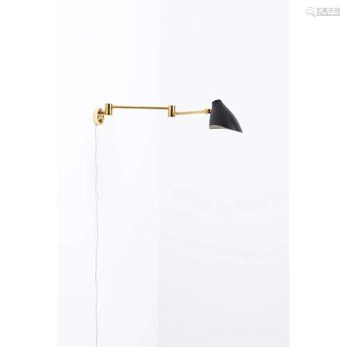 Angelo Lelii (1915-1987) Sconce Brass and lacquered aluminum...