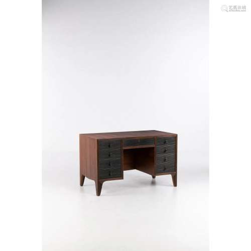 Mario Quarti (1901-1974) Desk Walnut and tinted wood Model c...