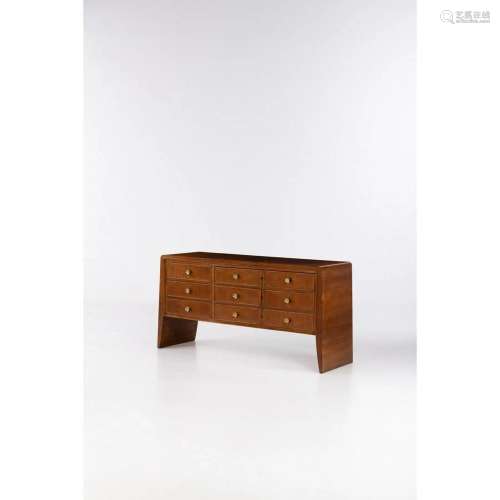 Paolo Buffa (1903-1970) Chest of drawers Walnut veneer, wood...