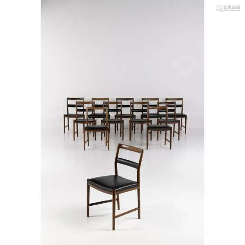 Helge Vestergaard Jensen (1917-1987) Set of twelve chairs Ro...