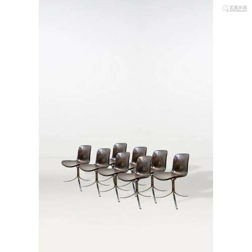 Poul Kjaerholm (1929-1980) Model PK 9 Set of eight chairs Le...