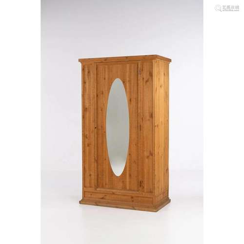 Mario Ceroli (born in 1938) Dresser Pine wood and mirror Edi...