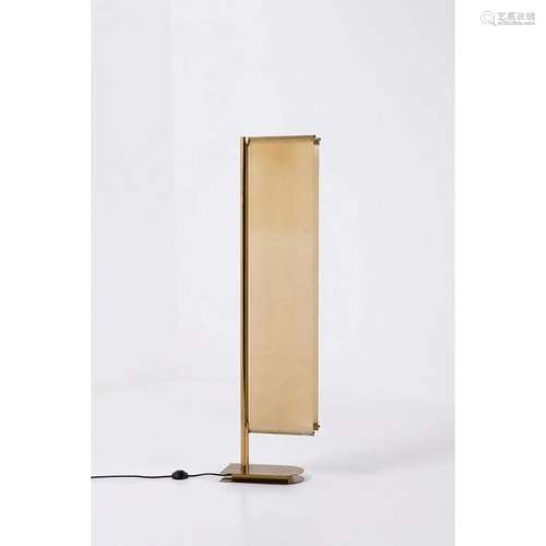 Pietro Chiesa (1892-1948) Floor lamp Brass, metal and fabric...