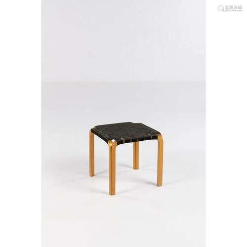 Alvar Aalto (1898-1976) Model Y61 Stool Birch and fabric Edi...