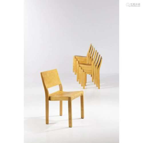 Alvar Aalto (1898-1976) Model 611 Set of twelve chairs Birch...