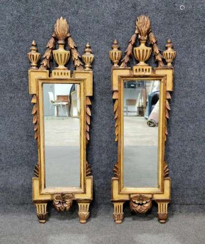 Pair Of Italian Carved Gilt Mirrors