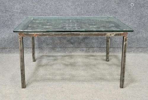 Iron Glass Top Table