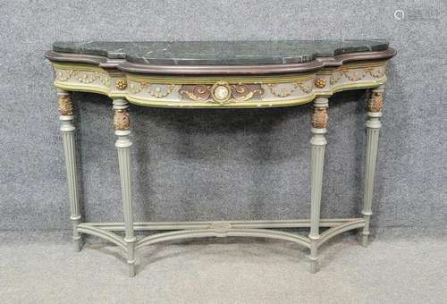 Antique Marble Top Painted Console