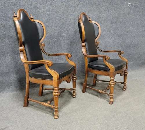 Pair Of High Back English Style Chairs