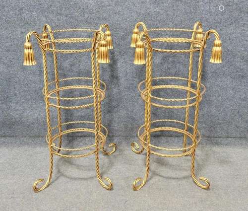 Pair Of 3 Tier Italian Tassel Tables (No Glass)