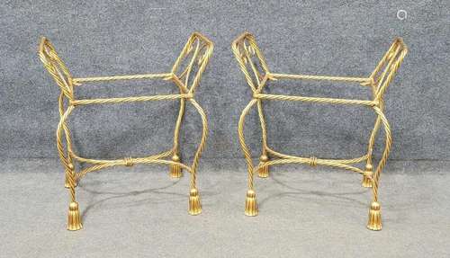 Pair Of Italian Tassle Benches (No Seats)