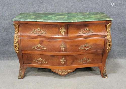 French Bombay Bronze Mounted Commode With Faux Marble