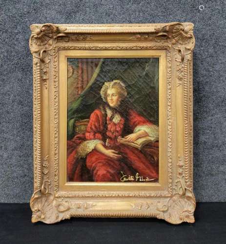 Painting Of Woman In Gilt Frame