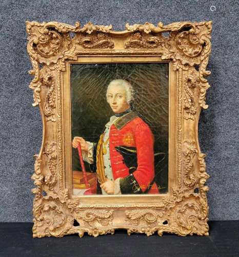 Painting Of Gentleman In Carved Frame