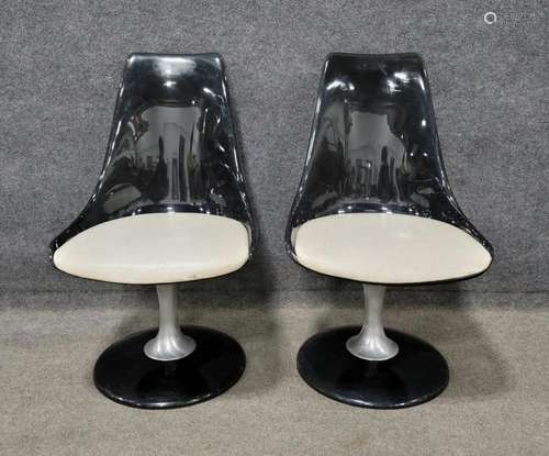 Pair Of Lucite Swivel Chairs