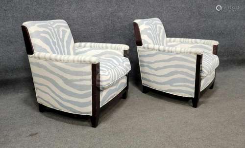 Pair Of Deco Style Club Chairs In The Manner Of Ruhlman