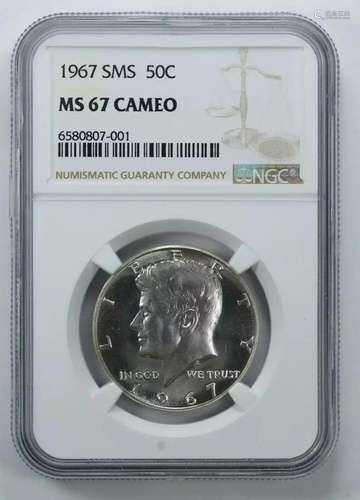 1967 SMS KENNEDY HALF DOLLAR 50C NGC CERTIFIED MS 67 MINT ST...