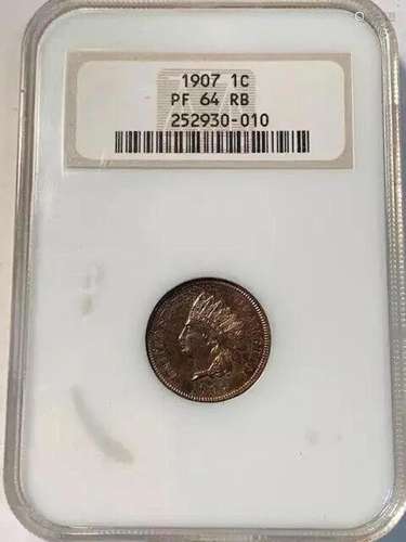 1907 P Indian Head NGC PF-64 RB Proof