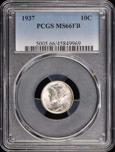 1937 10C Mercury Dime PCGS MS66FB