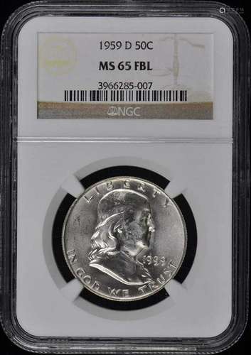 1959-D Franklin Half Dollar 50C NGC MS65FBL