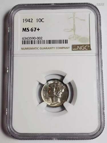 1942 P Mercury Dime NGC MS-67+