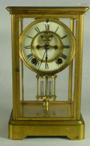 Mantle Clock ANSONIA BRASS AND GLASS MANTLE CLOCK
