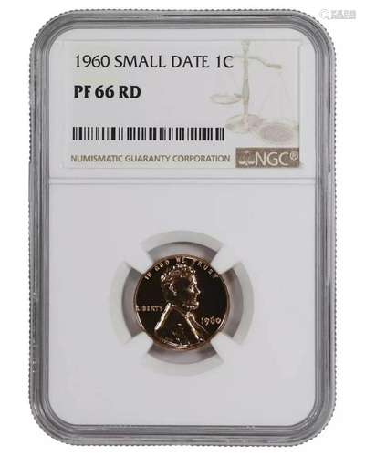 1960 SMALL DATE PROOF LINCOLN MEMORIAL CENT PENNY 1C NGC CER...