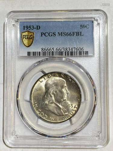 1953 D Franklin Half Dollar PCGS MS-66 FBL