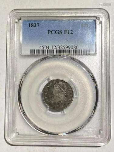 1827 P Dimes Capped Bust PCGS F-12