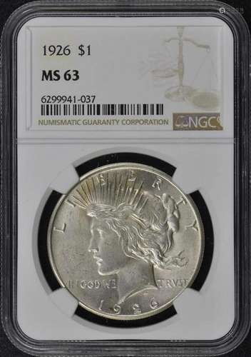 1926 Peace Dollar S$1 NGC MS63