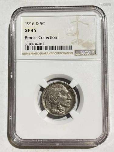 1916 D Indian Buffalo NGC XF-45 Brooks Collection