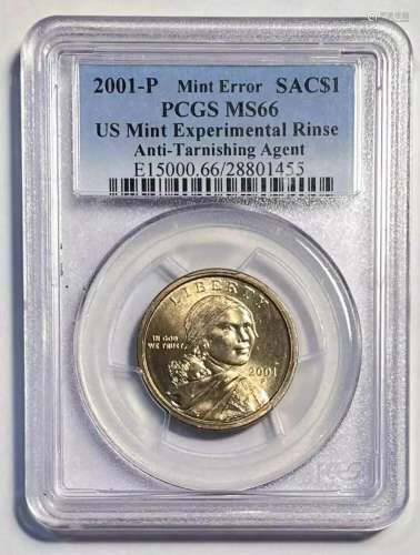 2001 P Dollar Sacagawea PCGS MS-66 experimental rinsee