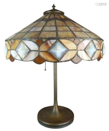 Antique Unique Art Nouveau Leaded Lamp