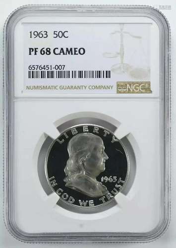 1963 PROOF FRANKLIN HALF DOLLAR 50C SILVER NGC CERTIFIED PF ...