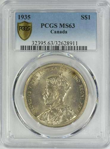 1935 S$1 Canada (Large) Dollar - George V - PCGS MS63 - Secu...