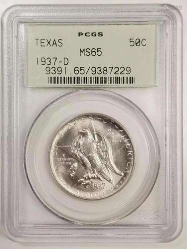 1937 D PCGS MS-65 Texas - 1st Gen Holder (Old Green Holder -...