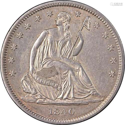 1840-P Seated Half Dollar 'Small Letters' Choice AU/...