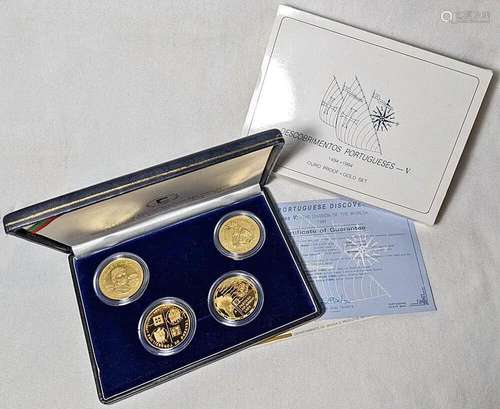 1994 Portugal Discovery 4 Coin Gold Proof Set - Series 5 - D...