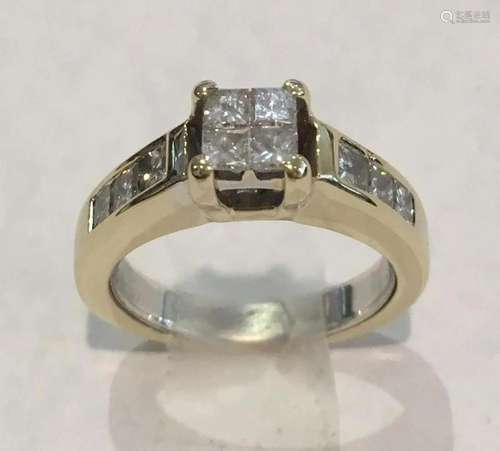 14k Yellow Gold Diamond Ring 0.80ct TDW H Color SI Clarity -...