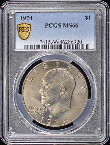 1974 $1 Ike Dollar - Type 1 Clad PCGS MS66