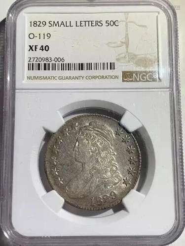 1829 P Half Dollar Capped Bust NGC XF-40 SMALL O-119