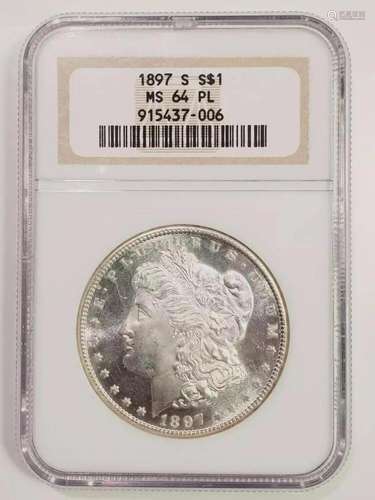 1897 S Morgan Silver Dollar NGC MS-64 PL