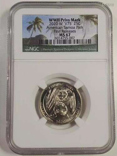 2020 NGC MS-67 W 'V75' American Samoa Park First Rel...