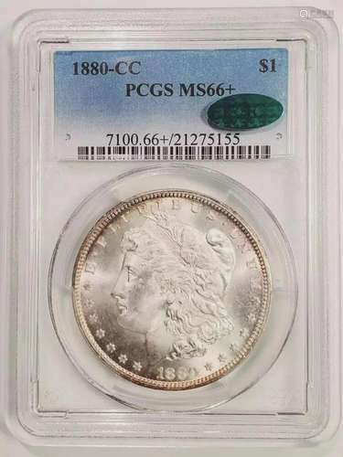 1880 CC Morgan Silver Dollar PCGS MS-66+ CAC